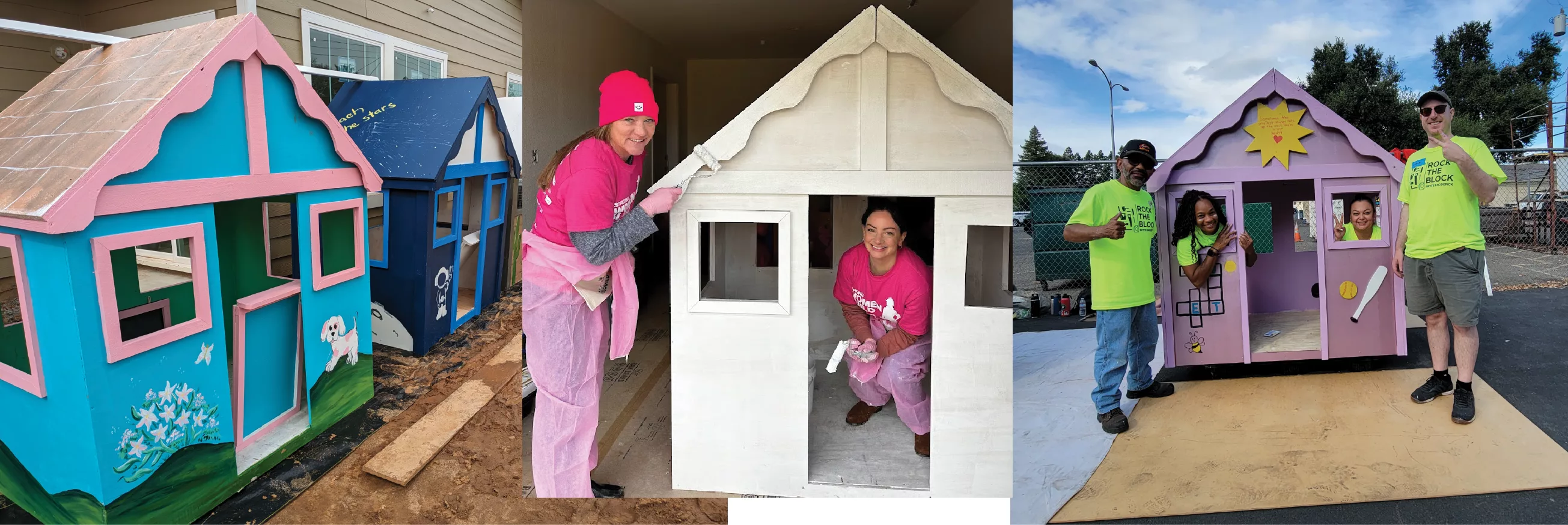 Photo of people building playhouses